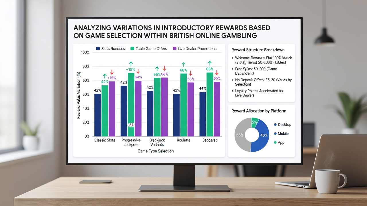 Comparison graphic of bonus structures for different game types offered by British online casinos in 2026